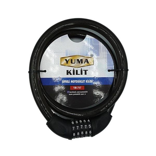 Yuma Ym-747 120cm 20mm 5 Şifreli Siyah Motorsiklet Kilidi