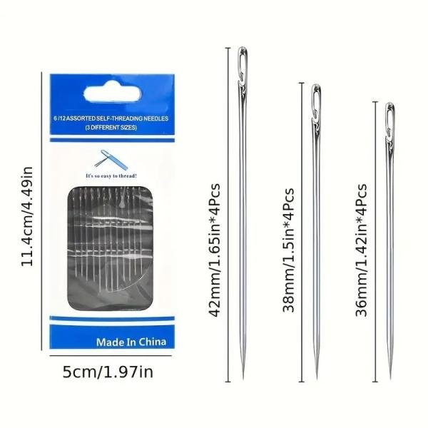 12 Kolay İplik Geçirilen İğne Seti