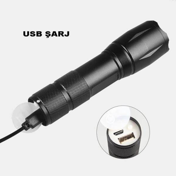 Powerbank Özellikli Uzun Menzilli El Feneri  Wt-039