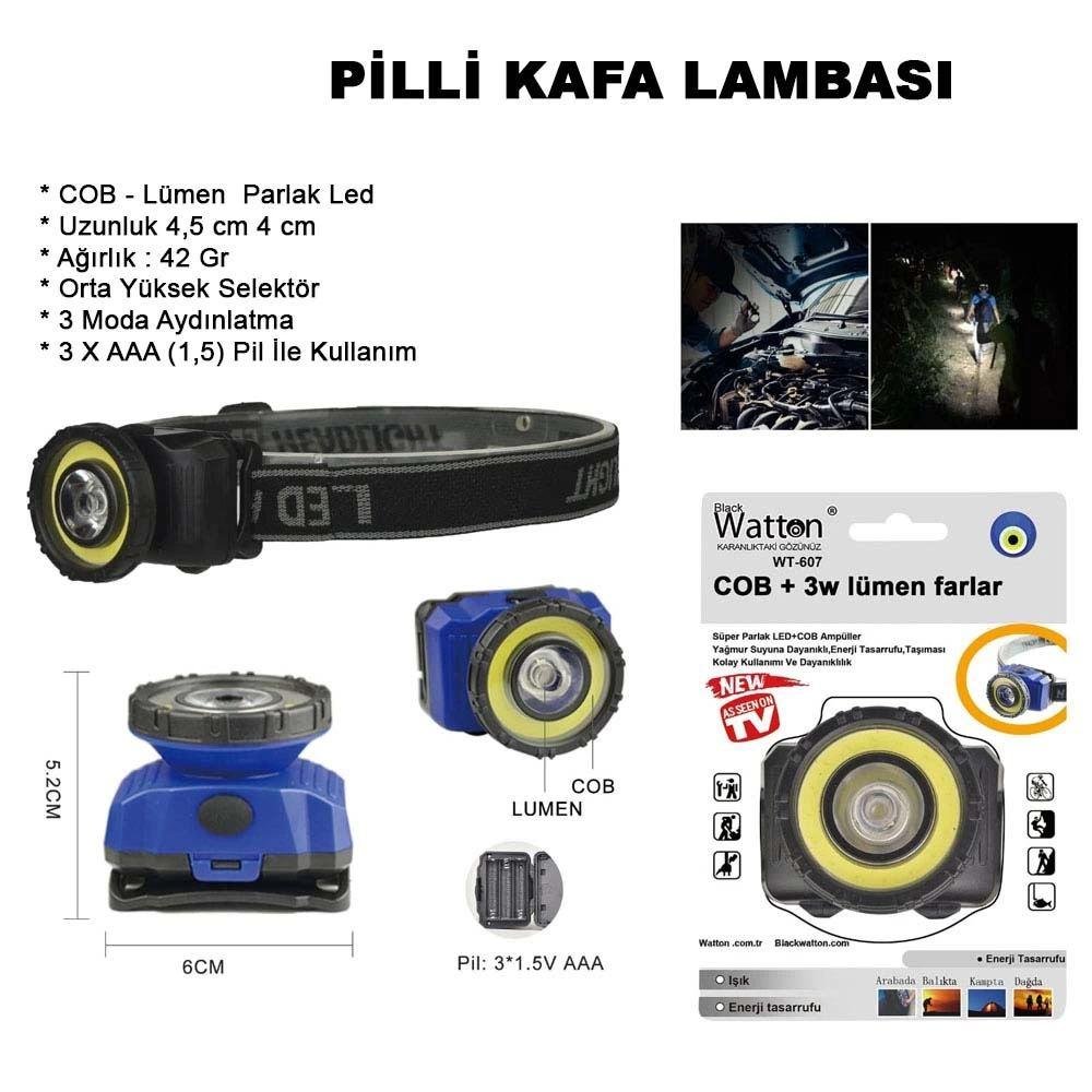 Güçlü Pilli Kafa Lambası  Wt-607