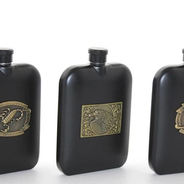 Paslanmaz Çelik Kabartmalı Tekli 6 Oz Matara Alk2666
