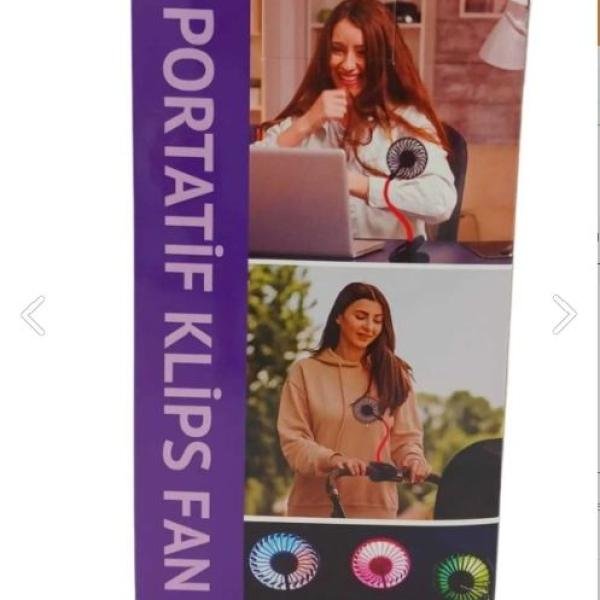 Portatif Işıklı Mini Klipsli Fan