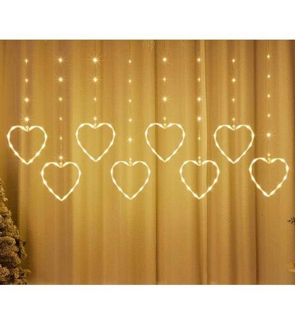 Kalpli Perde Led Işıklar, Sevgililer Günü Romantik Led Aydınlatma