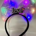 Led Işıklı Love Yazılı Mor Fiyonk Taç – Kız Çocuk Parti Tacı