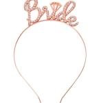 Rose Gold Renkli Taşlı “bride” Gelin Tacı – El Yazısı Yazı Tipiyle