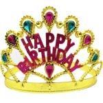 Altın Renk Happy Birthday Yazılı Doğum Günü Tacı 60 Cm