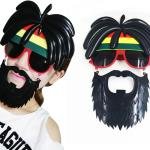Rasta Peruklu Rasta Sakallı Bob Marley Bıyıklı Parti Gözlüğü 27x18 Cm