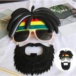 Rasta Peruklu Rasta Sakallı Bob Marley Bıyıklı Parti Gözlüğü 27x18 Cm