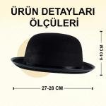 Charlie Chaplin Stil Yetişkin Şapkası – Siyah Melon Parti Şapkası
