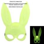 Karanlıkta Parlayan Fosforlu Tavşan Maskesi – Glow Bunny Masquerade Maske (32x22 Cm)