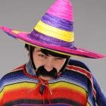 Sombrero Meksika Şapkası Renkli Örme Hasır Yetişkin Boy