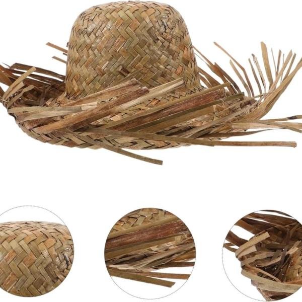 Tropikal Parti Naturel Hasır Hawaii Şapkası 13x36 Cm