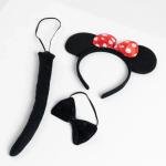 Minnie Mouse Kostüm Seti Taç Kuyruk Papyon Gösteri Seti