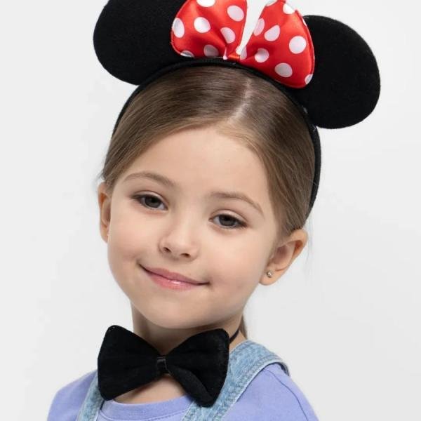 Minnie Mouse Kostüm Seti Taç Kuyruk Papyon Gösteri Seti
