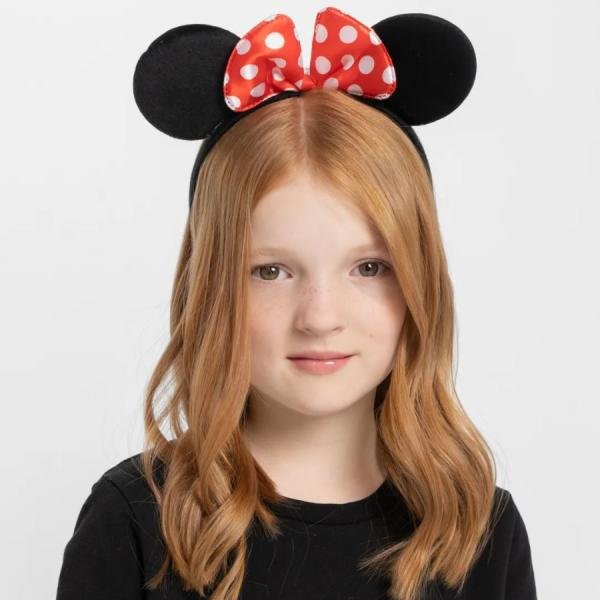 Kırmızı Fiyonklu Minnie Mouse Taç Fare Tacı Kafa Bandı
