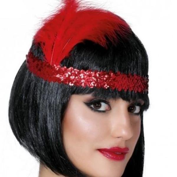7039ler 8039ler Ve 9039lar Temalı Kırmızı Renk Çarliston Saç Bandı