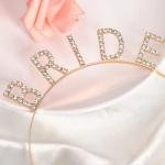 Altın Gold Renk Bekarlığa Veda Kristal Taş Bride Tacı İthal 16x10 Cm