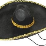 Sombrero Meksika Şapkası Mariachi Altın Şeritli Yetişkin Boy