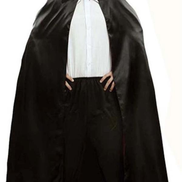 Siyah Renk Yakalı Halloween Pelerini 90 Cm