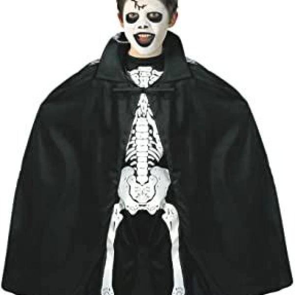 Siyah Renk Yakalı Halloween Pelerini 90 Cm