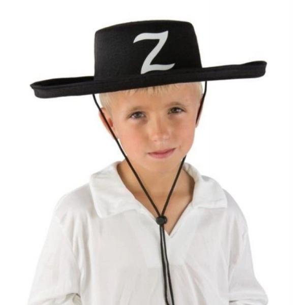 Z Logolu Çocuk Boy Bağcıklı Zorro Şapkası