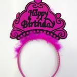 Happy Birthday Yazılı Neon Renk Taç 12 Adet